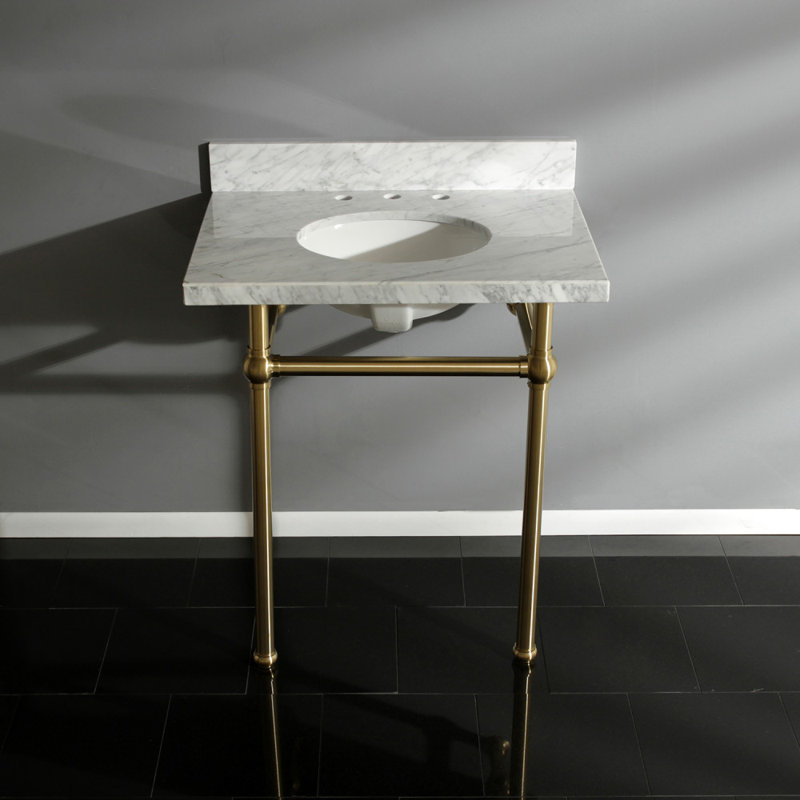 Kingston Brass Templeton Carrara Marble Rectangular Console Sinks
